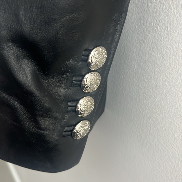 WHBM Black 100% Leather Jacket ECU - size 2 - Picture 8 of 8